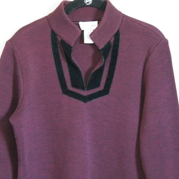 Soft Surroundings Runway Pullover Tunic Sweater Merlot Maroon Size Small H12108 - Picture 3 of 8